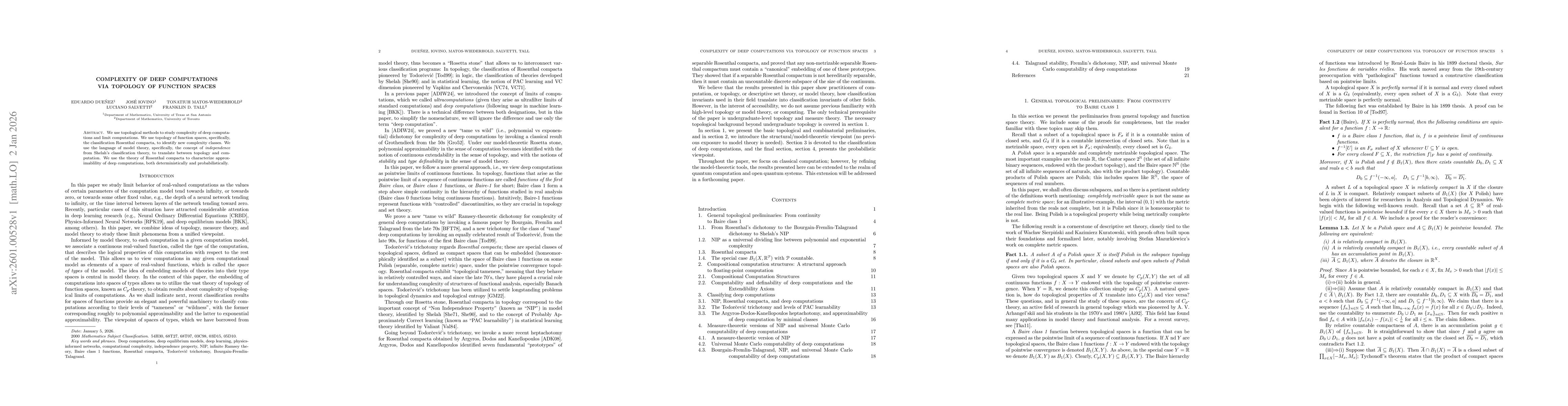 Thumbnail for Complexity of deep computations via topology of function spaces