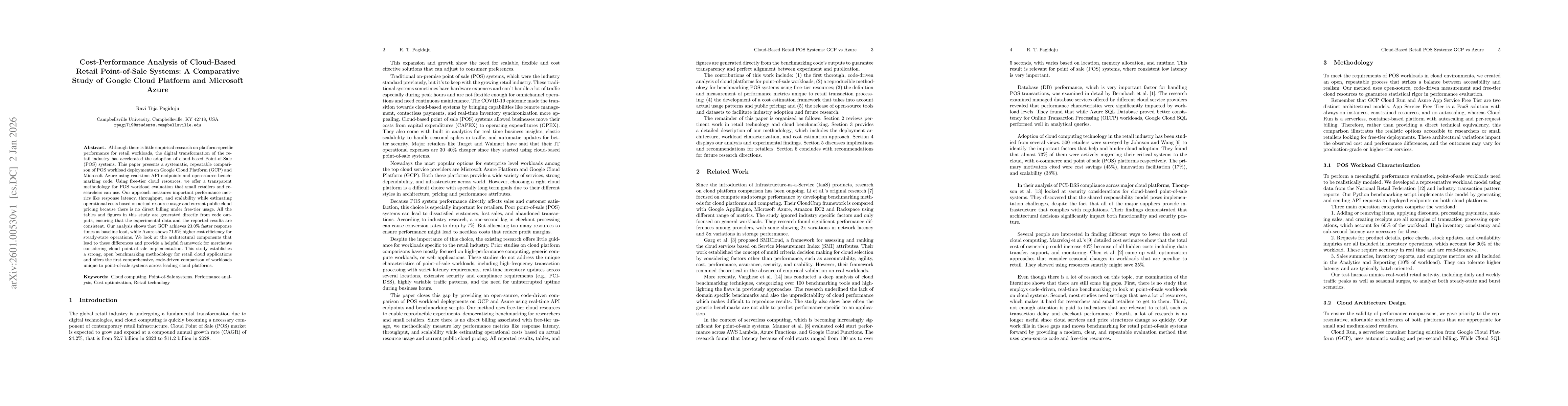 Thumbnail for Cost-Performance Analysis of Cloud-Based Retail Point-of-Sale Systems: A Comparative Study of Google Cloud Platform and Microsoft Azure
