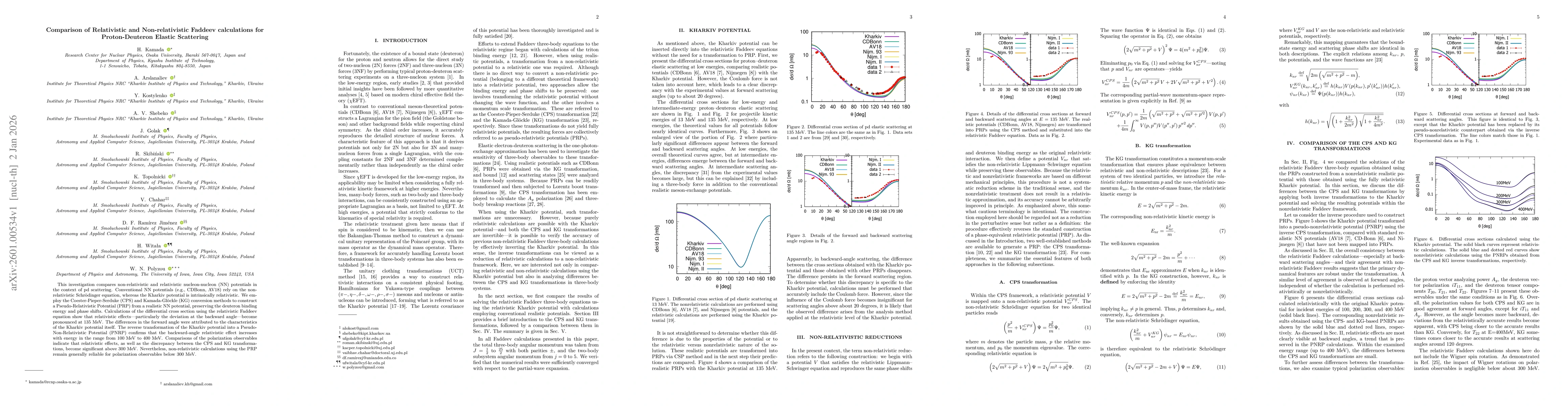 Thumbnail for Comparison of Relativistic and Non-relativistic Faddeev calculations for Proton-Deuteron Elastic Scattering