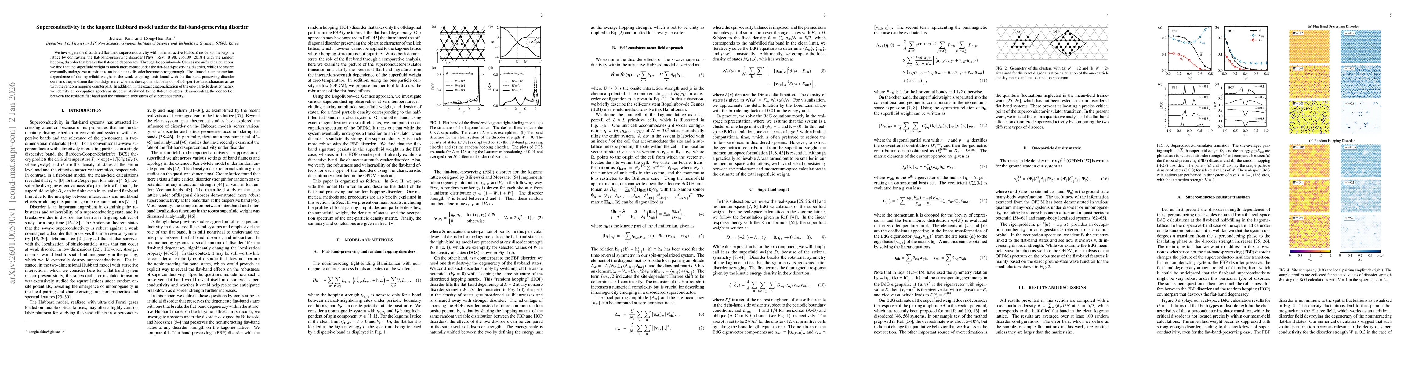 Thumbnail for Superconductivity in the kagome Hubbard model under the flat-band-preserving disorder