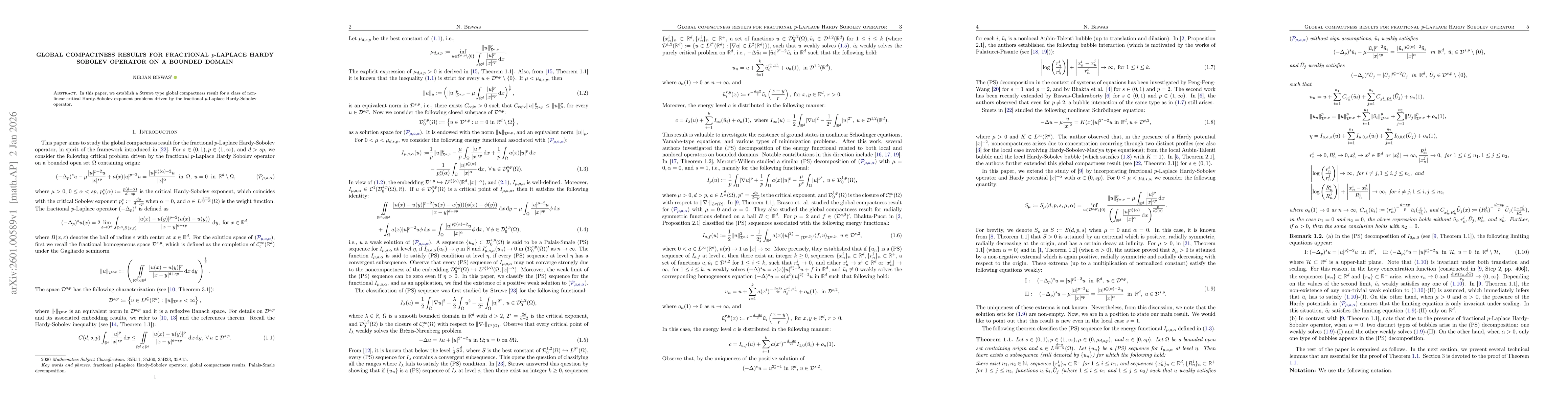 Thumbnail for Global compactness results for fractional $p$-Laplace Hardy Sobolev operator on a bounded domain