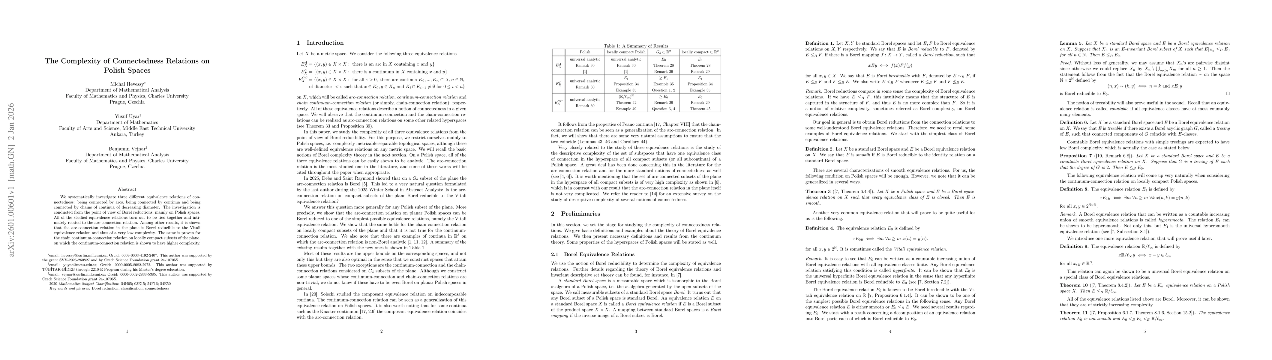 Thumbnail for The Complexity of Connectedness Relations on Polish Spaces