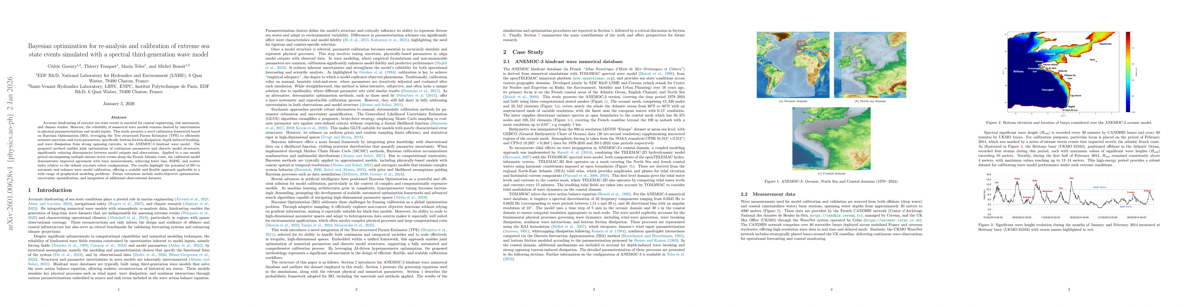 Thumbnail for Bayesian optimization for re-analysis and calibration of extreme sea state events simulated with a spectral third-generation wave model