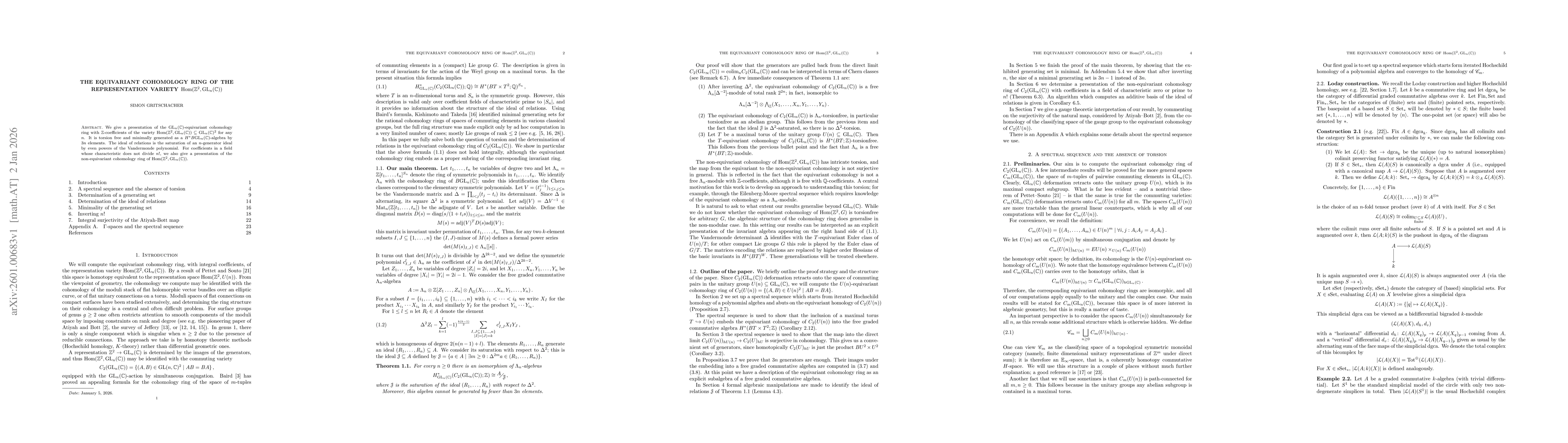 Thumbnail for The equivariant cohomology ring of the representation variety $\Hom(\Z^2,\mathrm{GL}_n(\C))$