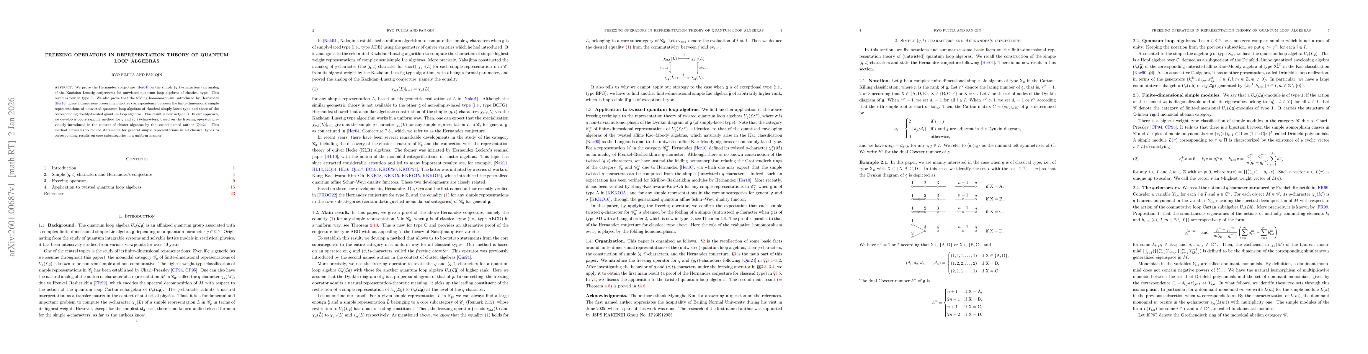 Thumbnail for Freezing operators in representation theory of quantum loop algebras