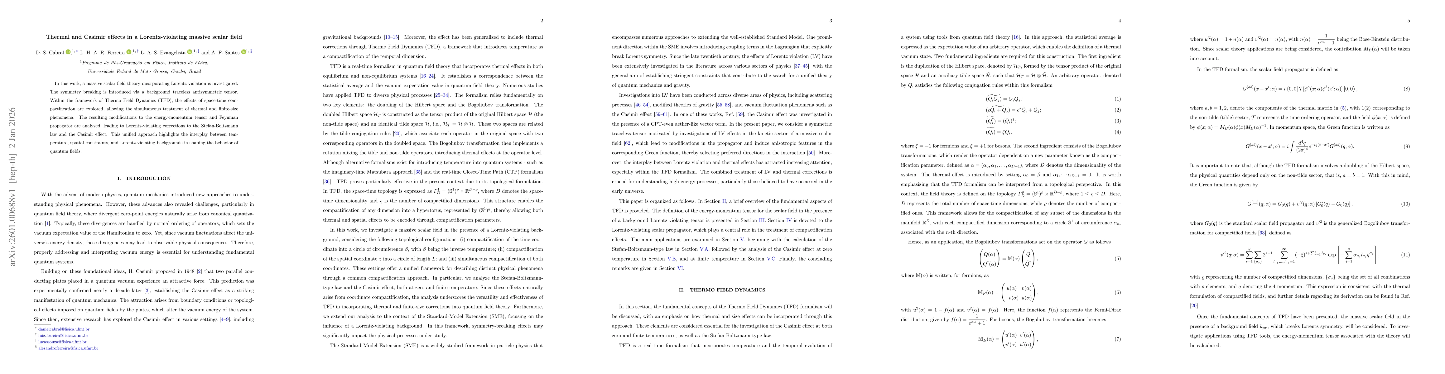 Thumbnail for Thermal and Casimir effects in a Lorentz-violating massive scalar field