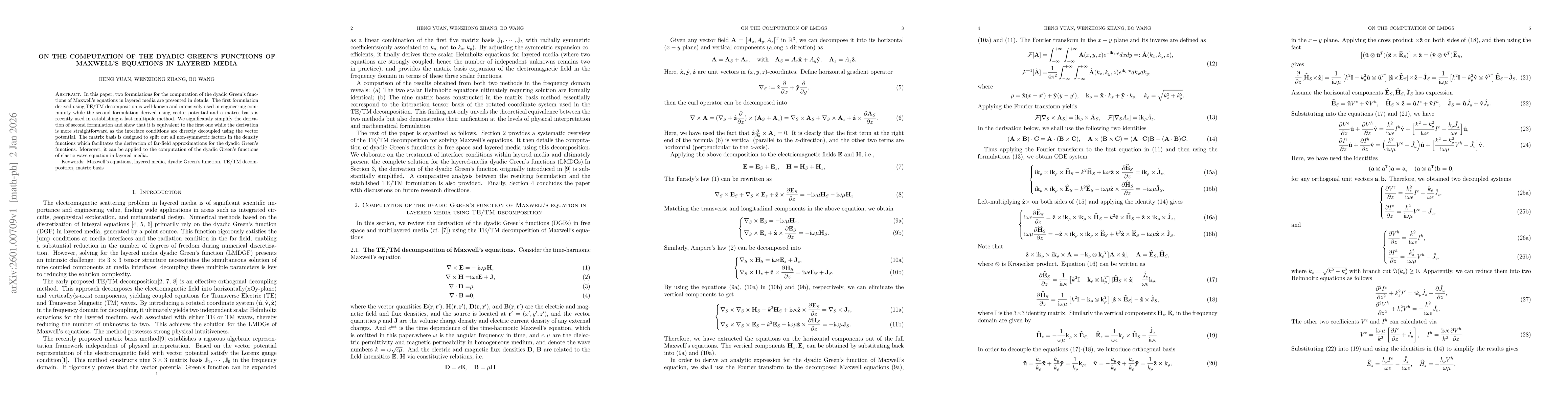Thumbnail for On the computation of the dyadic Green's functions of Maxwell's equations in layered media