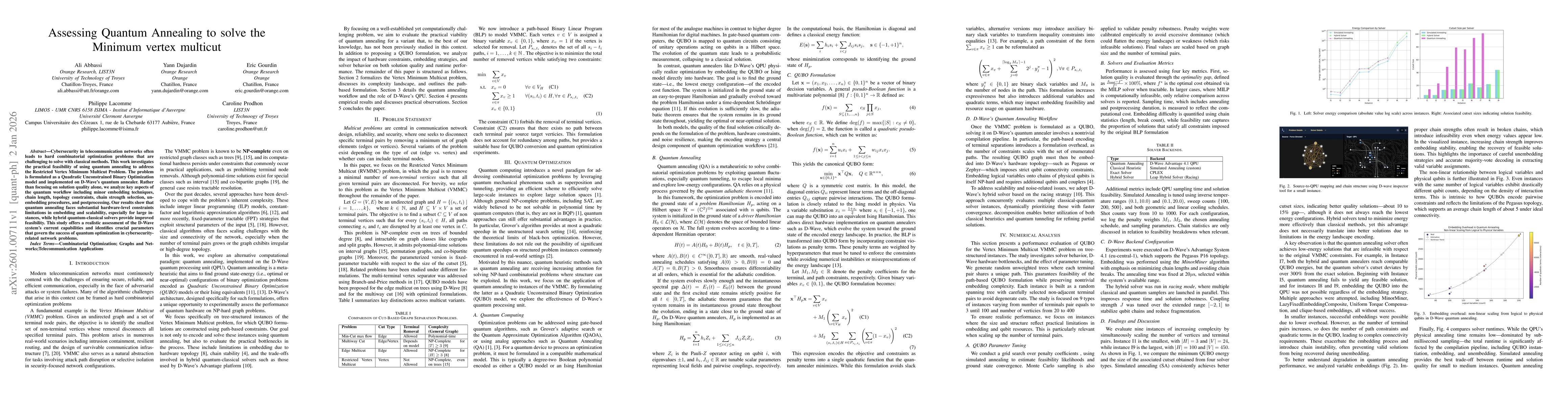 Thumbnail for Assessing Quantum Annealing to Solve the Minimum Vertex Multicut