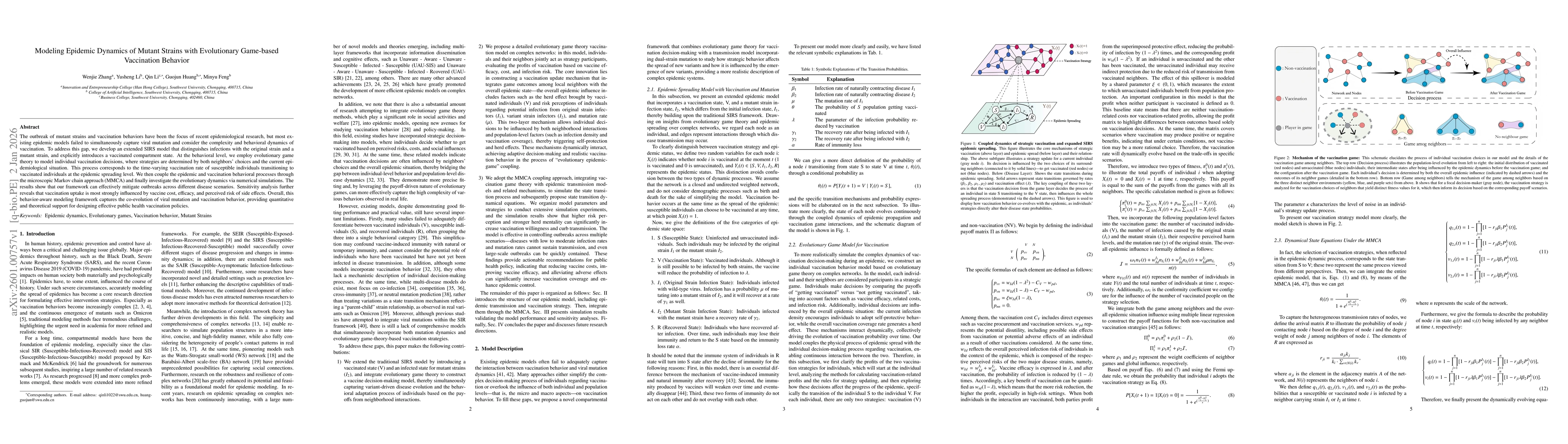 Thumbnail for Modeling Epidemic Dynamics of Mutant Strains with Evolutionary Game-based Vaccination Behavior