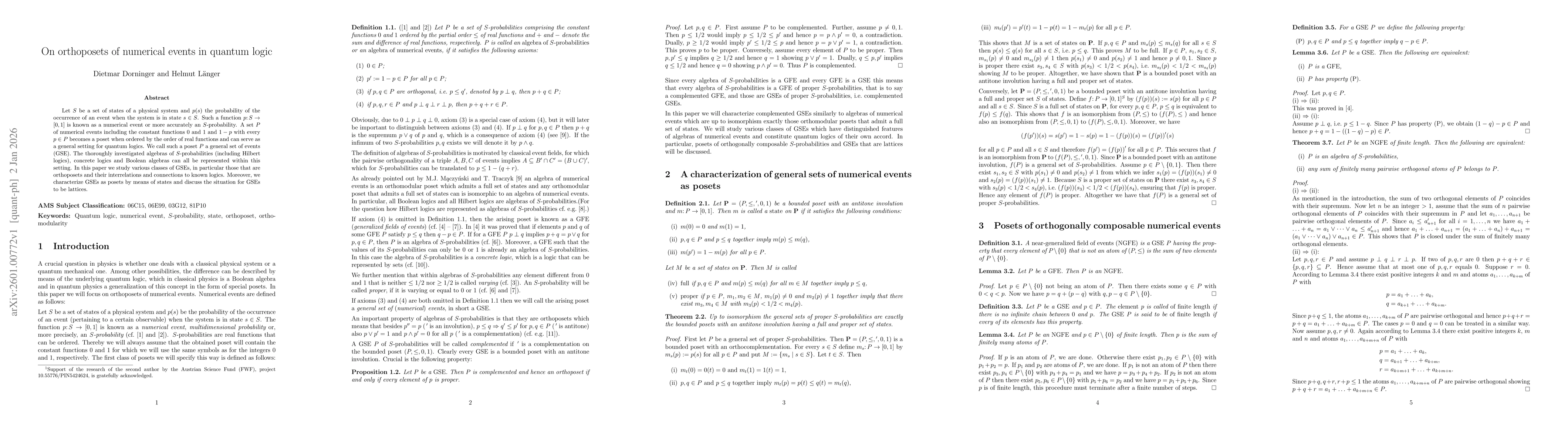 Thumbnail for On orthoposets of numerical events in quantum logic