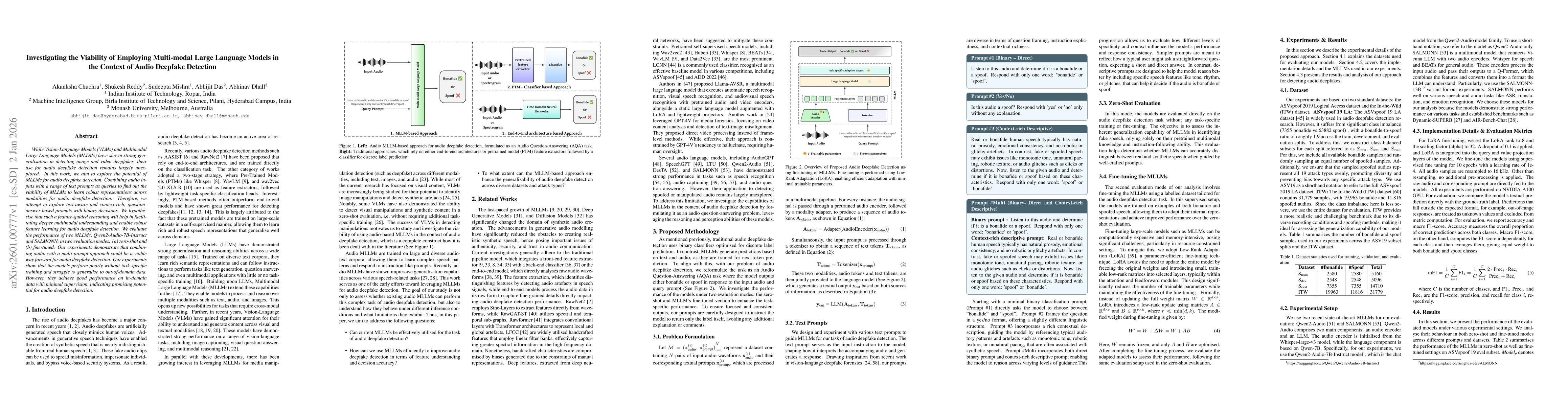 Thumbnail for Investigating the Viability of Employing Multi-modal Large Language Models in the Context of Audio Deepfake Detection