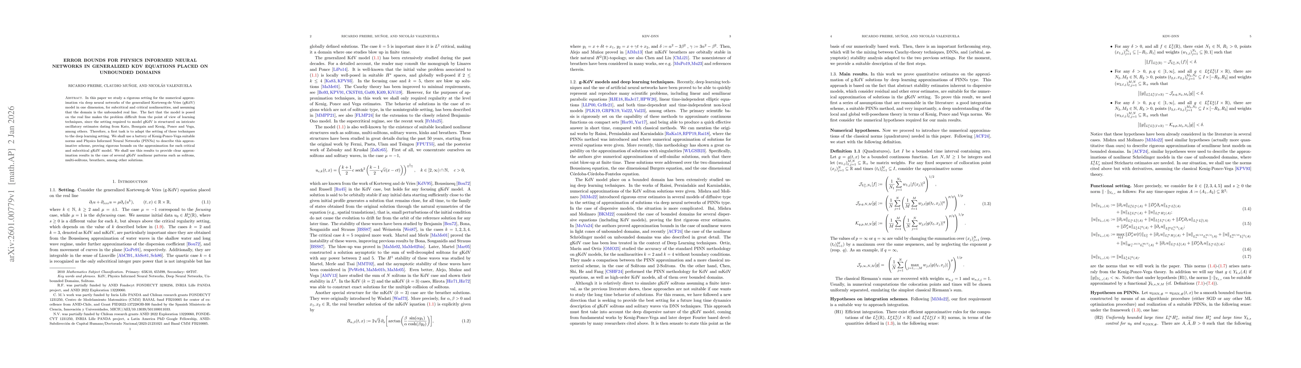Thumbnail for Error bounds for Physics Informed Neural Networks in Generalized KdV Equations placed on unbounded domains