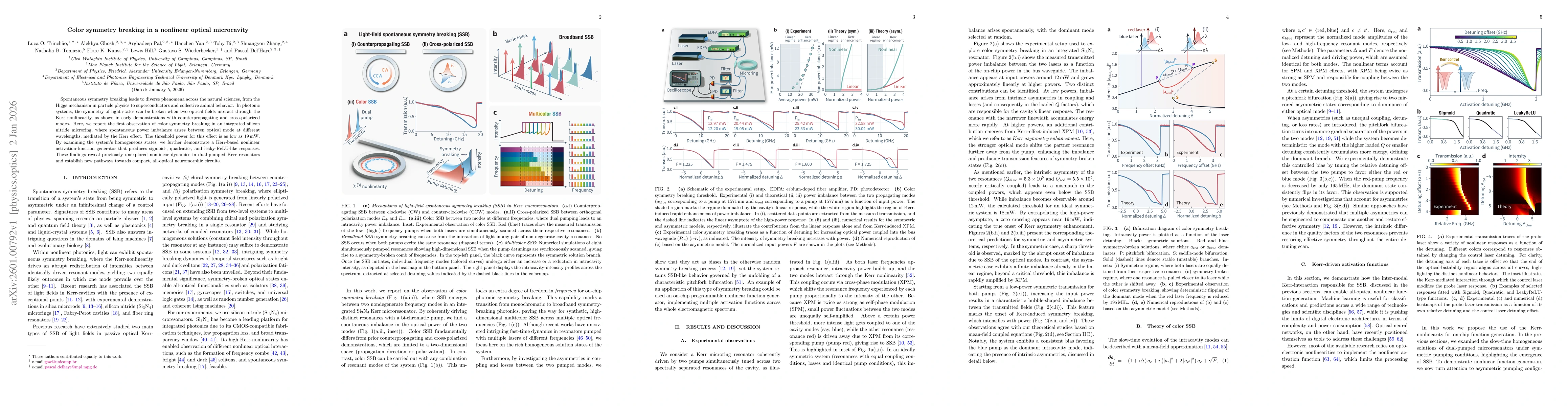 Thumbnail for Color symmetry breaking in a nonlinear optical microcavity