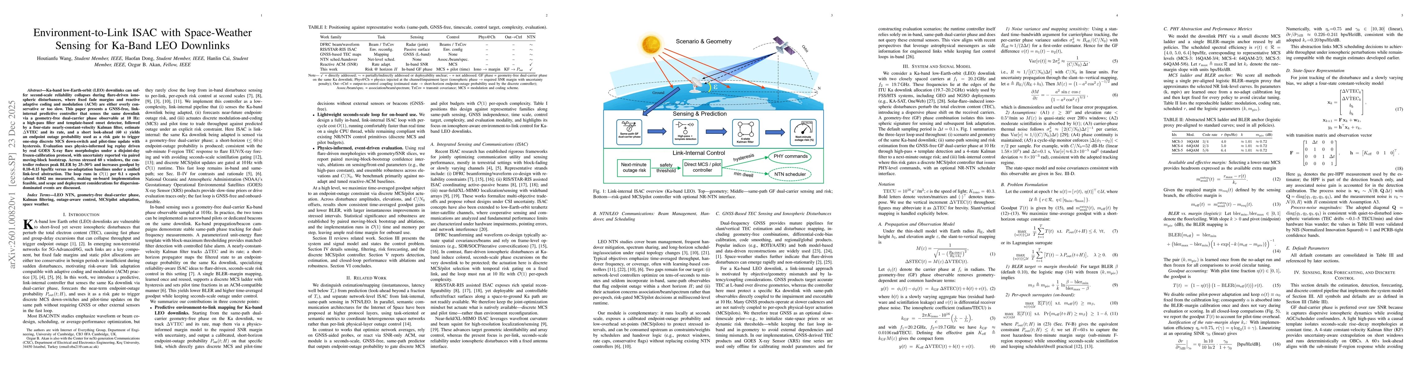 Thumbnail for Environment-to-Link ISAC with Space-Weather Sensing for Ka-Band LEO Downlinks
