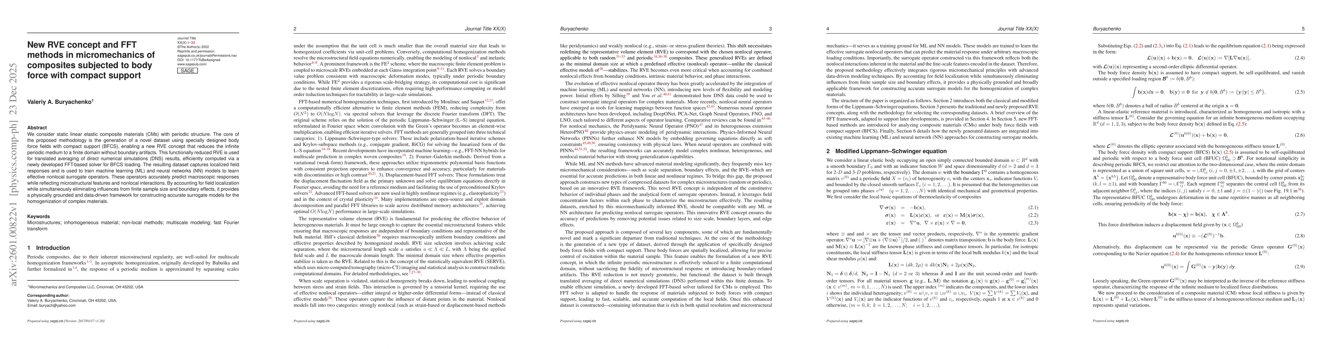 Thumbnail for New RVE concept and FFT methods in micromechanics of composites subjected to body force with compact support
