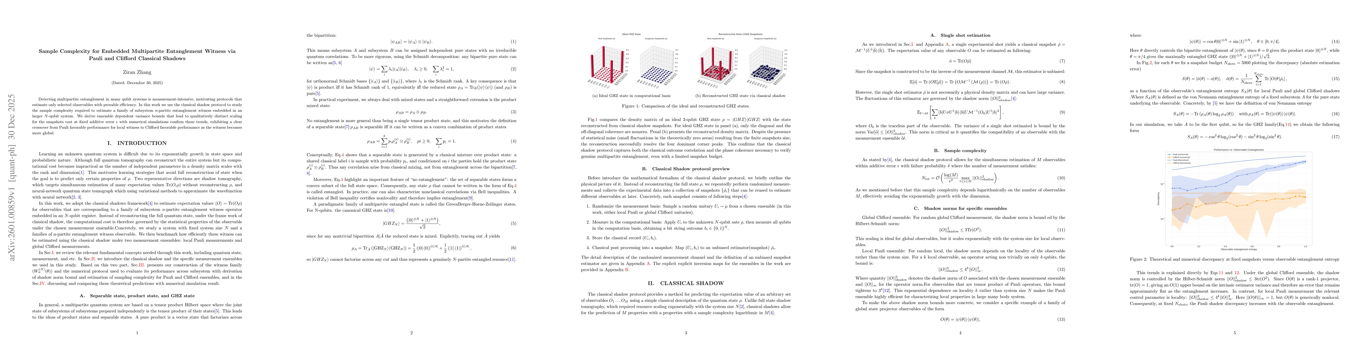 Thumbnail for Sample Complexity for Embedded Multipartite Entanglement Witness via Pauli and Clifford Classical Shadows