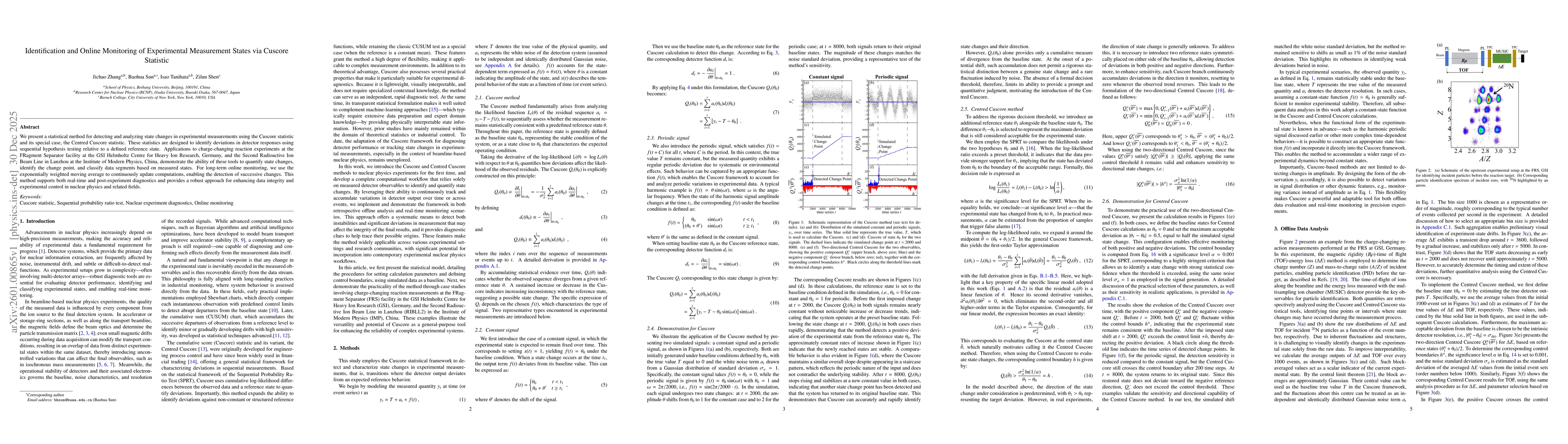Thumbnail for Identification and online monitoring of experimental measurement states via Cuscore statistic