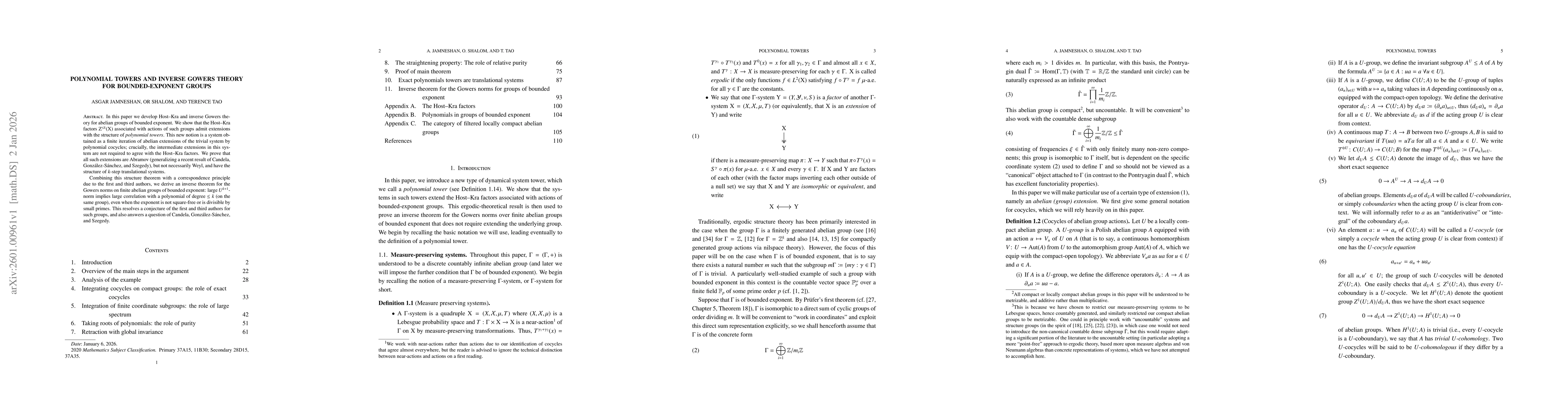 Thumbnail for Polynomial towers and inverse Gowers theory for bounded-exponent groups