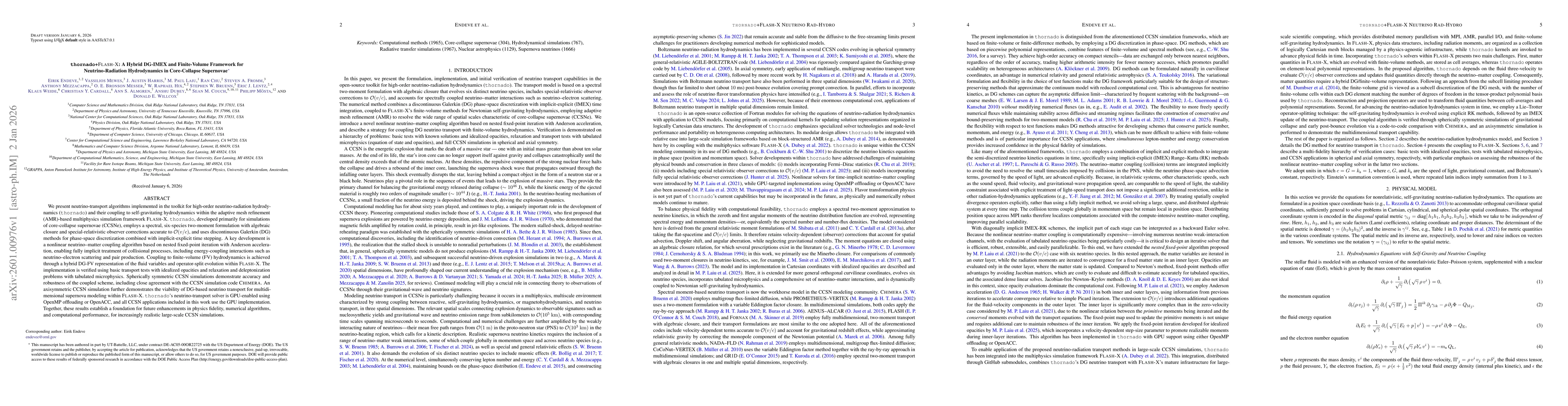 Thumbnail for thornado+Flash-X: A Hybrid DG-IMEX and Finite-Volume Framework for Neutrino-Radiation Hydrodynamics in Core-Collapse Supernovae