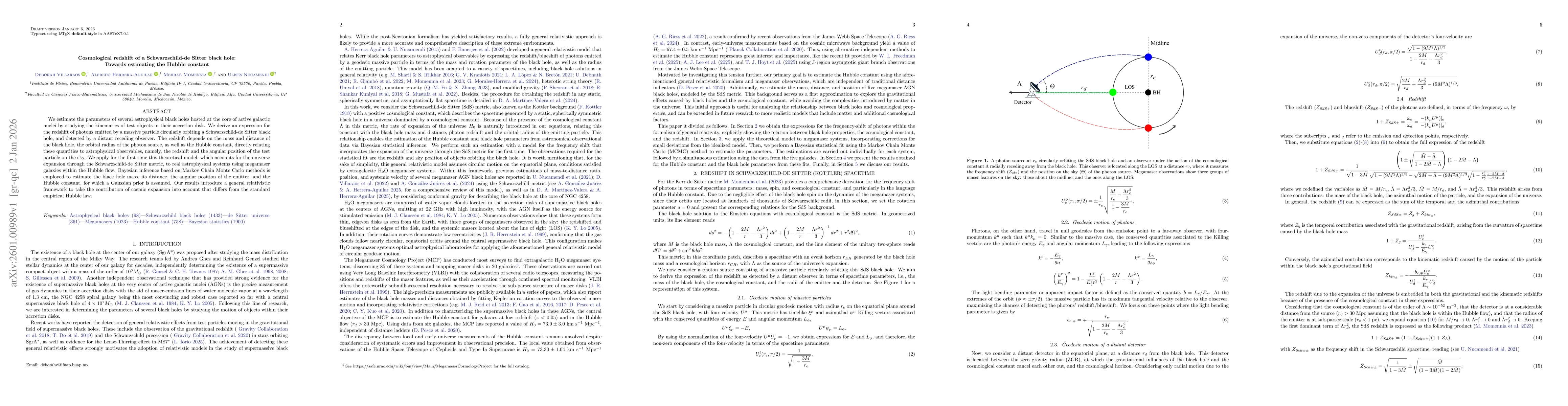 Thumbnail for Cosmological redshift of a Schwarzschild-de Sitter black hole: Towards estimating the Hubble constant