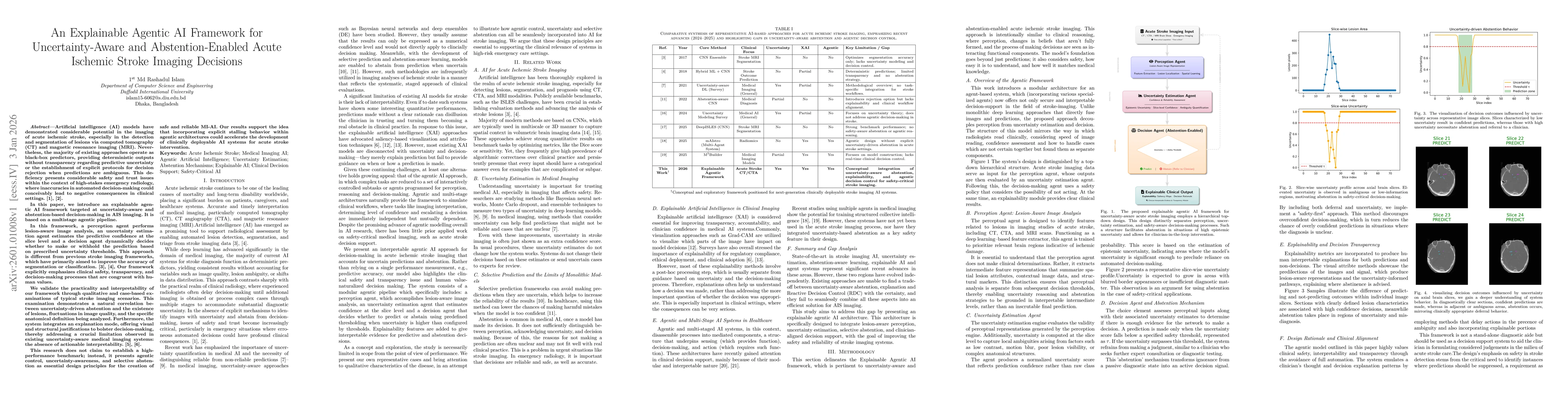 Thumbnail for An Explainable Agentic AI Framework for Uncertainty-Aware and Abstention-Enabled Acute Ischemic Stroke Imaging Decisions