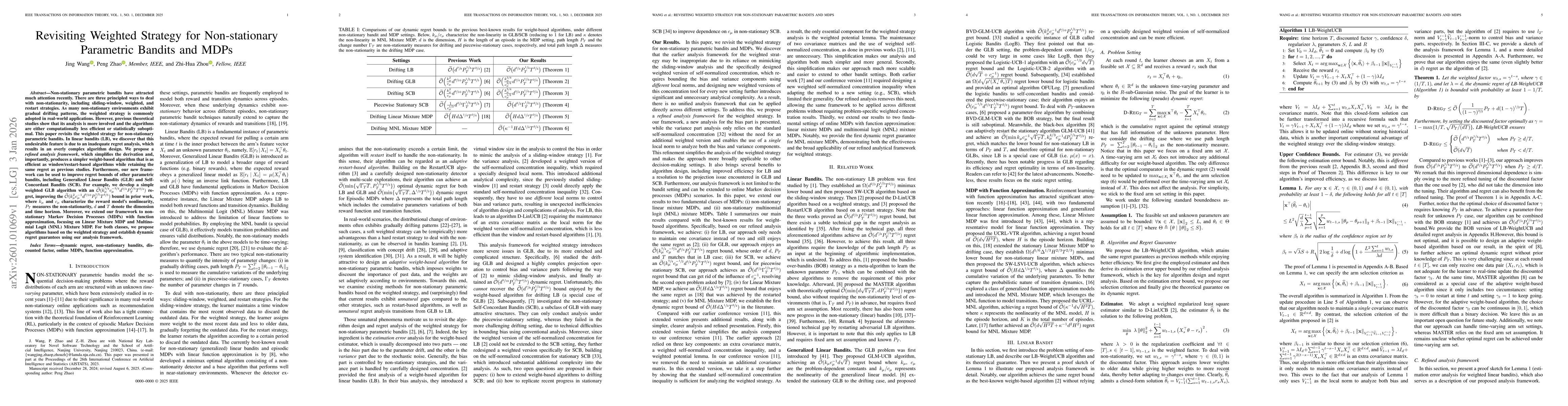 Thumbnail for Revisiting Weighted Strategy for Non-stationary Parametric Bandits and MDPs