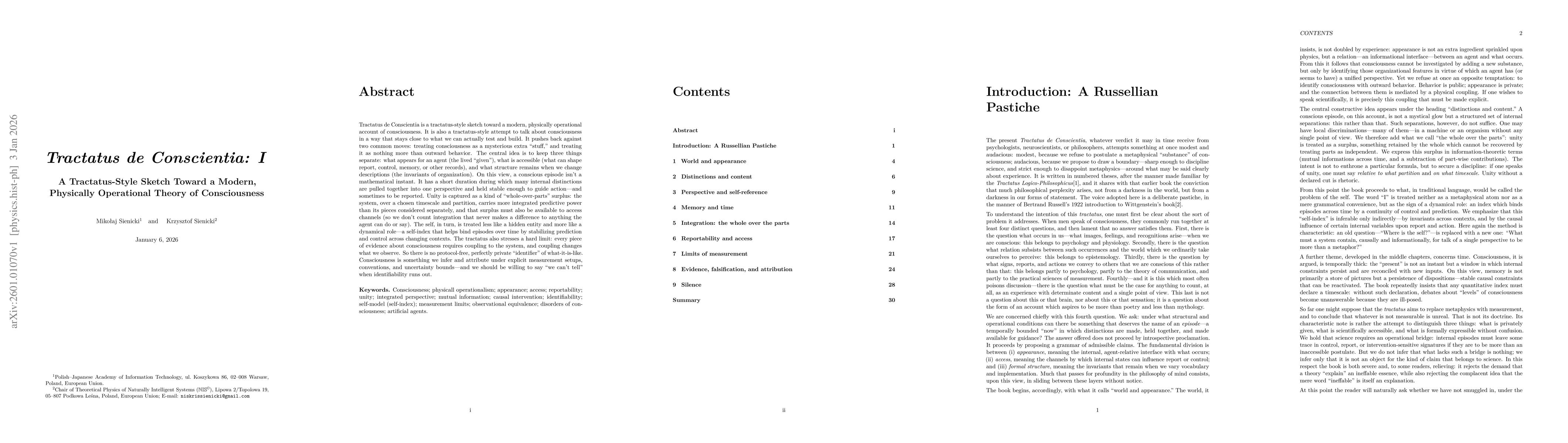 Thumbnail for Tractatus de Conscientia: A Tractatus-Style Sketch Toward a Modern, Physically Operational Theory of Consciousness