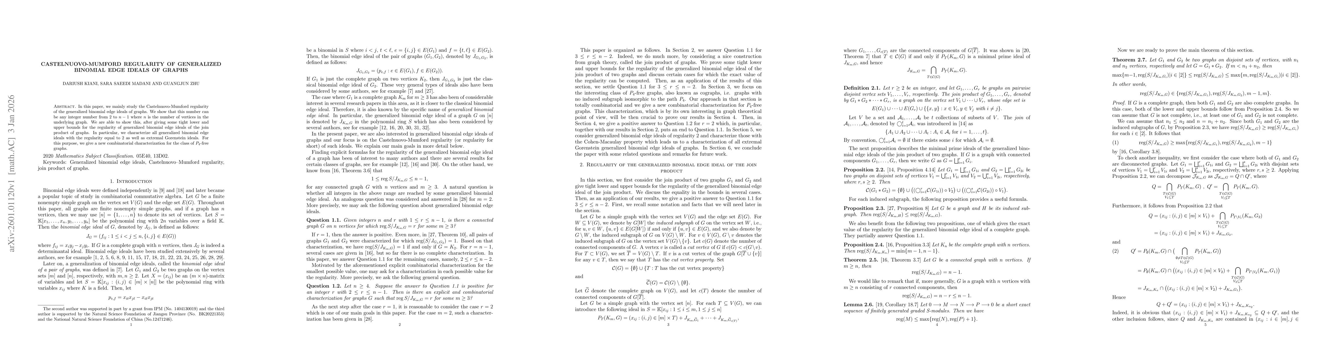 Thumbnail for Castelnuovo-Mumford regularity of generalized binomial edge ideals of graphs