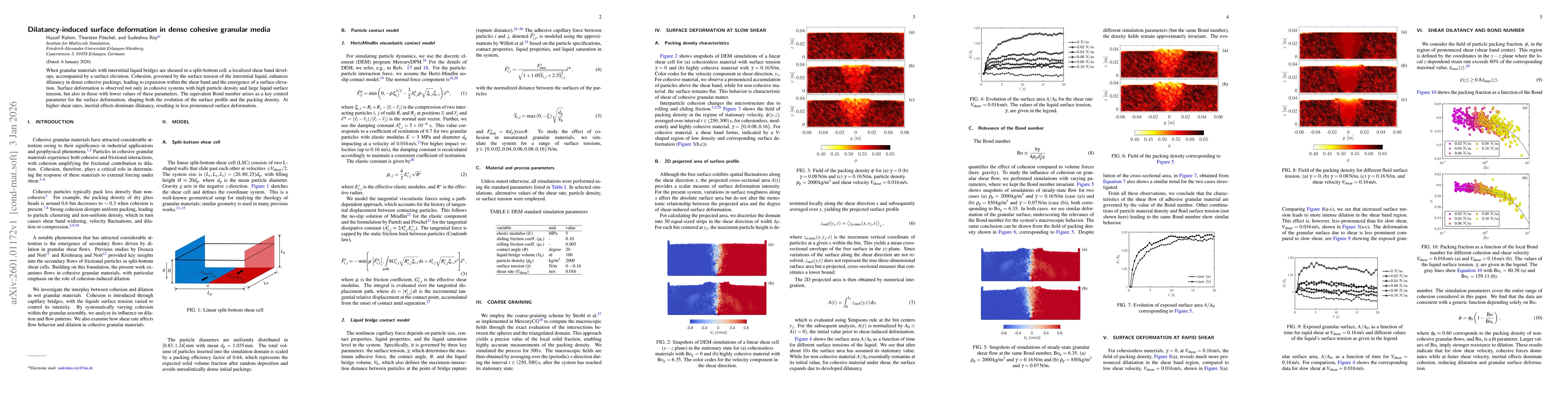 Thumbnail for Dilatancy-induced surface deformation in dense cohesive granular media