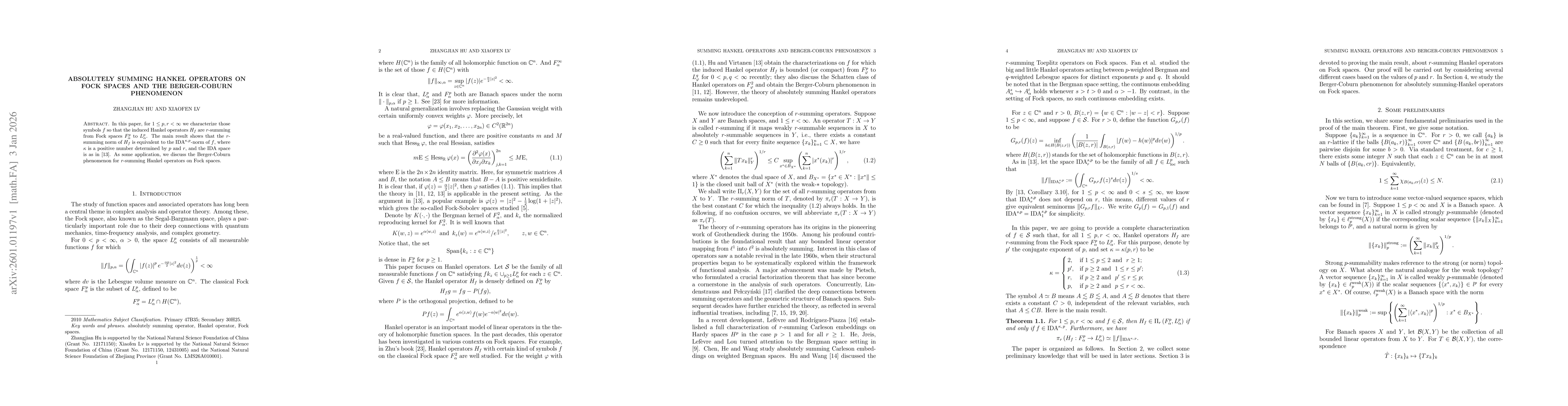 Thumbnail for Absolutely summing Hankel operators on Fock spaces and the Berger-Coburn phenomenon