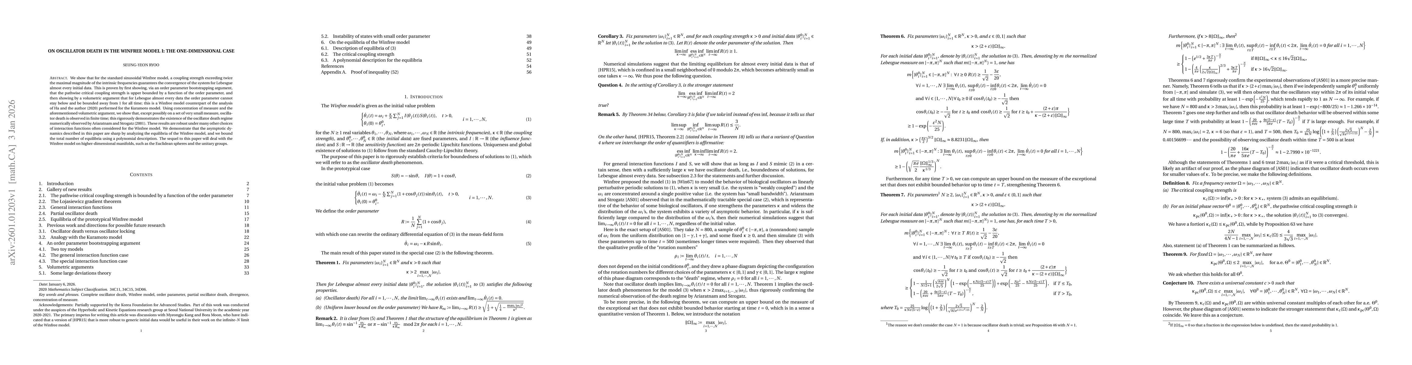 Thumbnail for On oscillator death in the Winfree model I: the one-dimensional case
