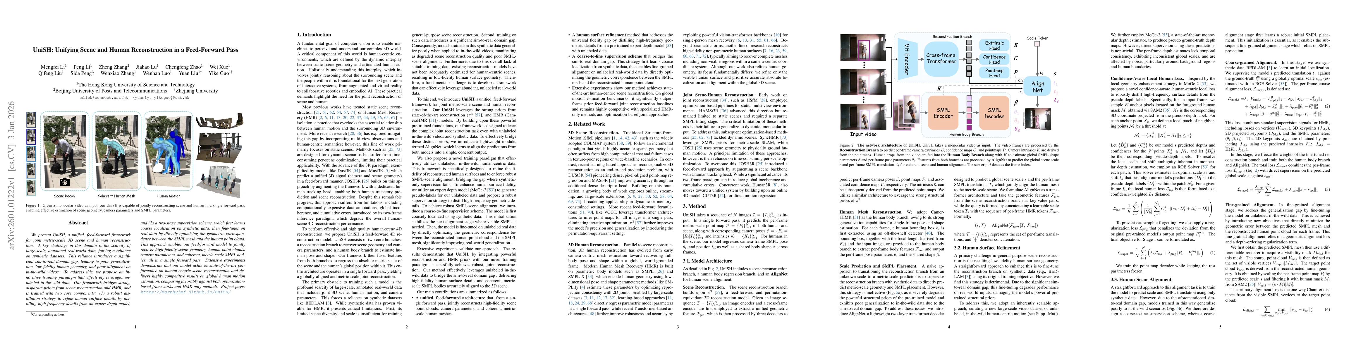 Thumbnail for UniSH: Unifying Scene and Human Reconstruction in a Feed-Forward Pass