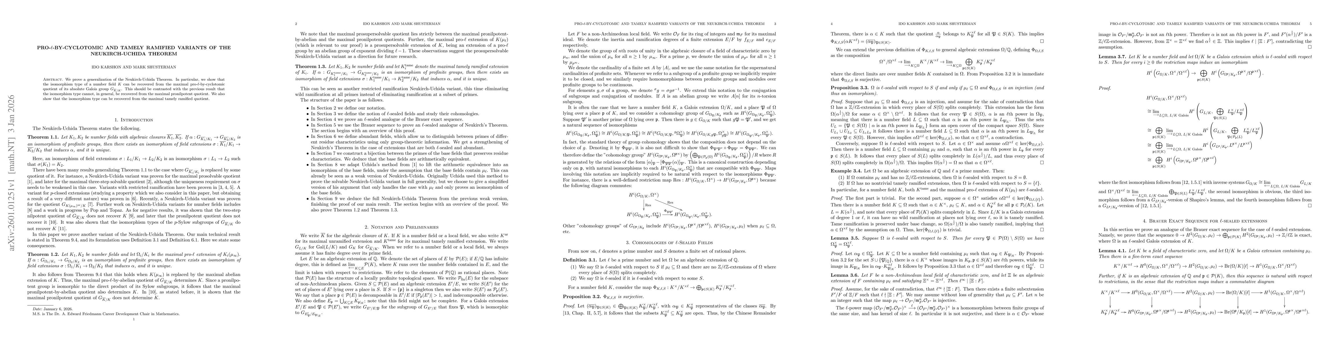 Thumbnail for Pro-$\ell$-by-cyclotomic and tamely ramified variants of the Neukirch-Uchida Theorem