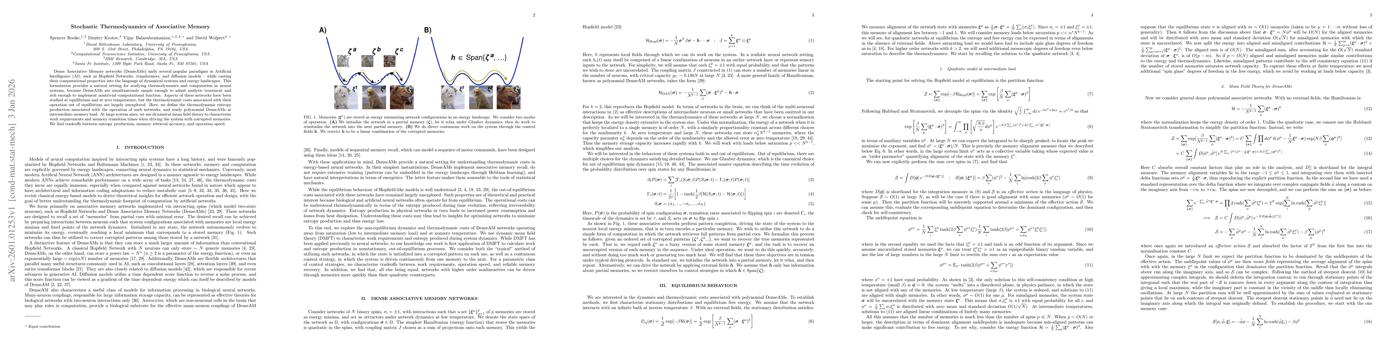 Thumbnail for Stochastic Thermodynamics of Associative Memory