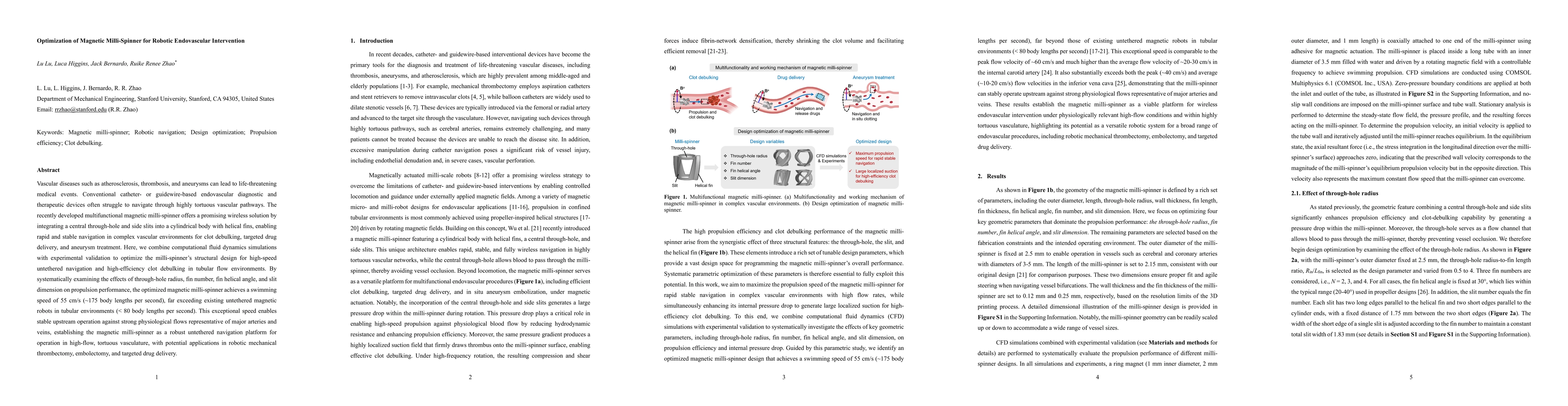 Thumbnail for Optimization of Magnetic Milli-Spinner for Robotic Endovascular Intervention