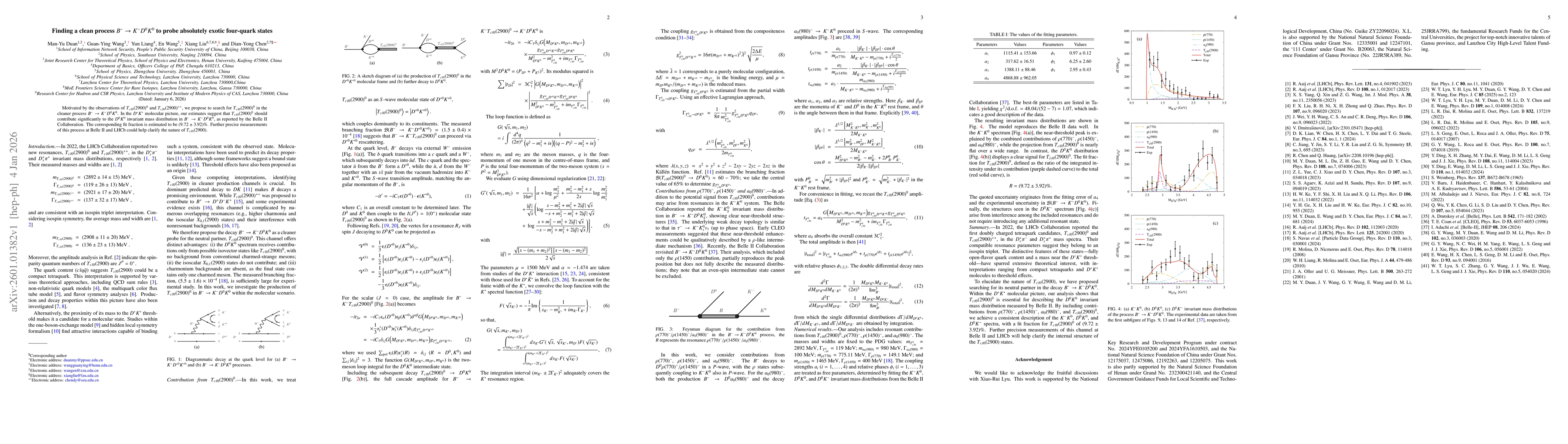 Thumbnail for Finding a clean process $B^- \to K^- D^0 K^0$ to probe absolutely exotic four-quark states