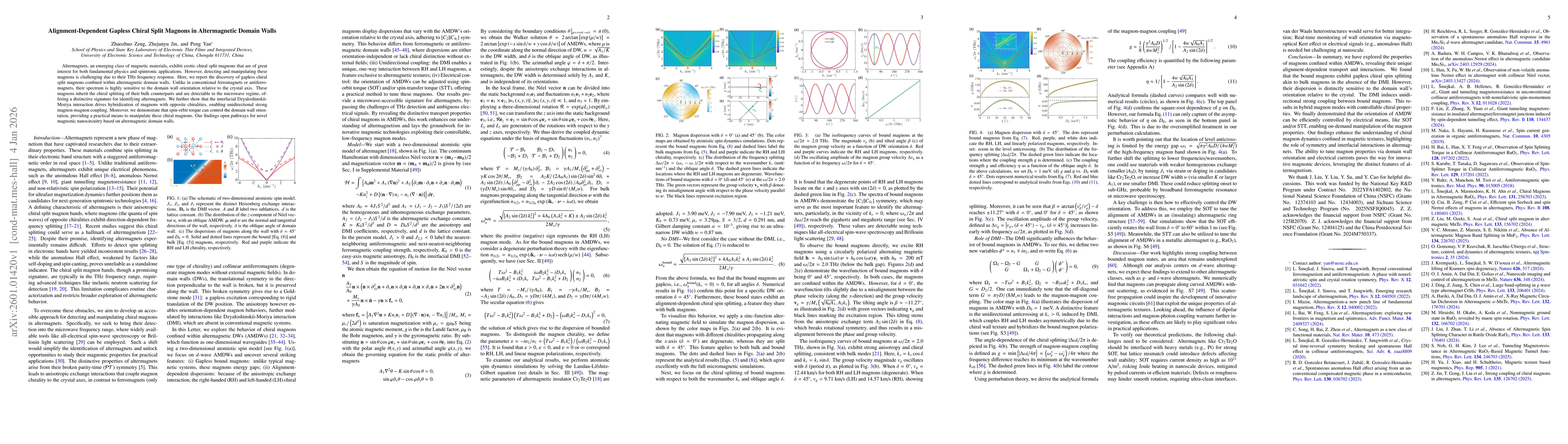 Thumbnail for Alignment-Dependent Gapless Chiral Split Magnons in Altermagnetic Domain Walls