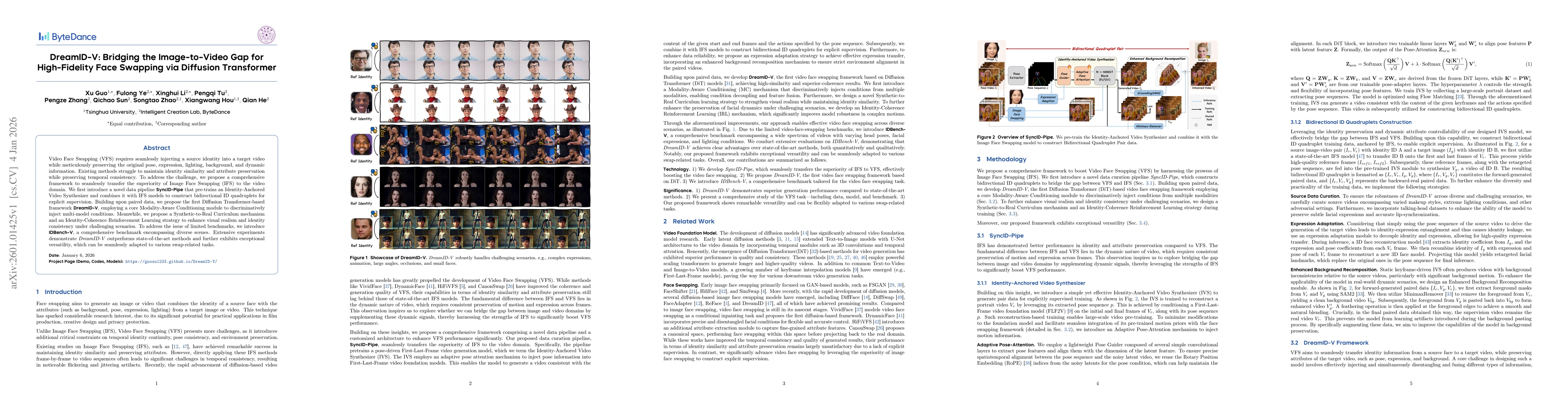 Thumbnail for DreamID-V:Bridging the Image-to-Video Gap for High-Fidelity Face Swapping via Diffusion Transformer