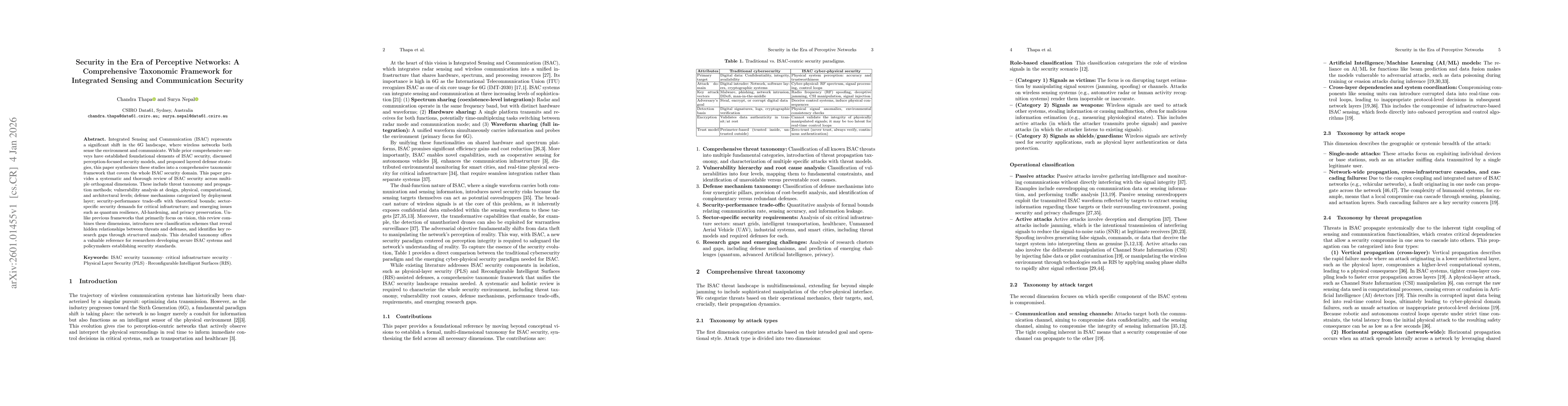 Thumbnail for Security in the Era of Perceptive Networks: A Comprehensive Taxonomic Framework for Integrated Sensing and Communication Security