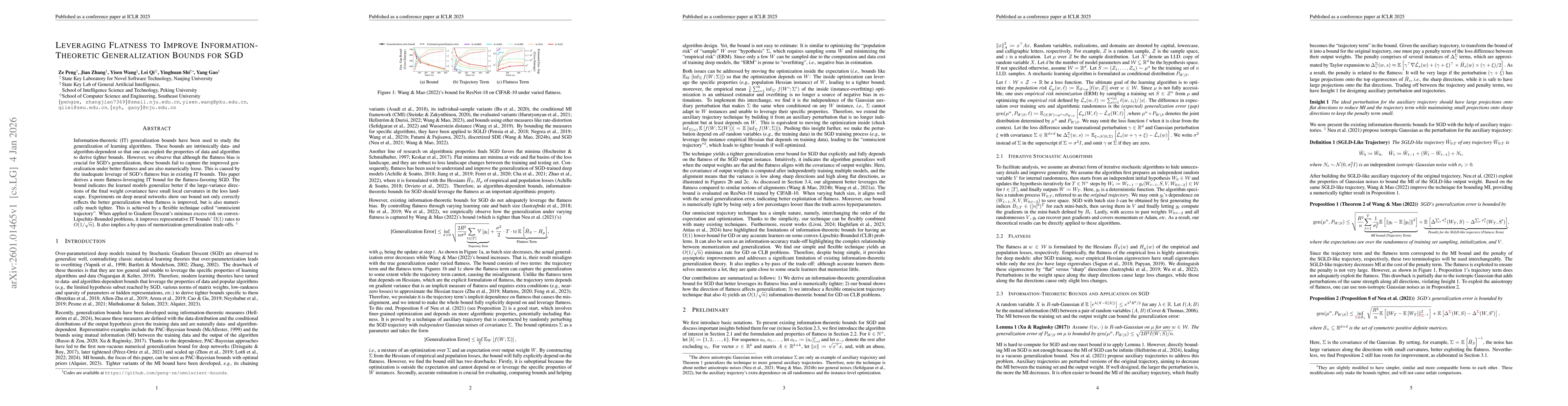 Thumbnail for Leveraging Flatness to Improve Information-Theoretic Generalization Bounds for SGD