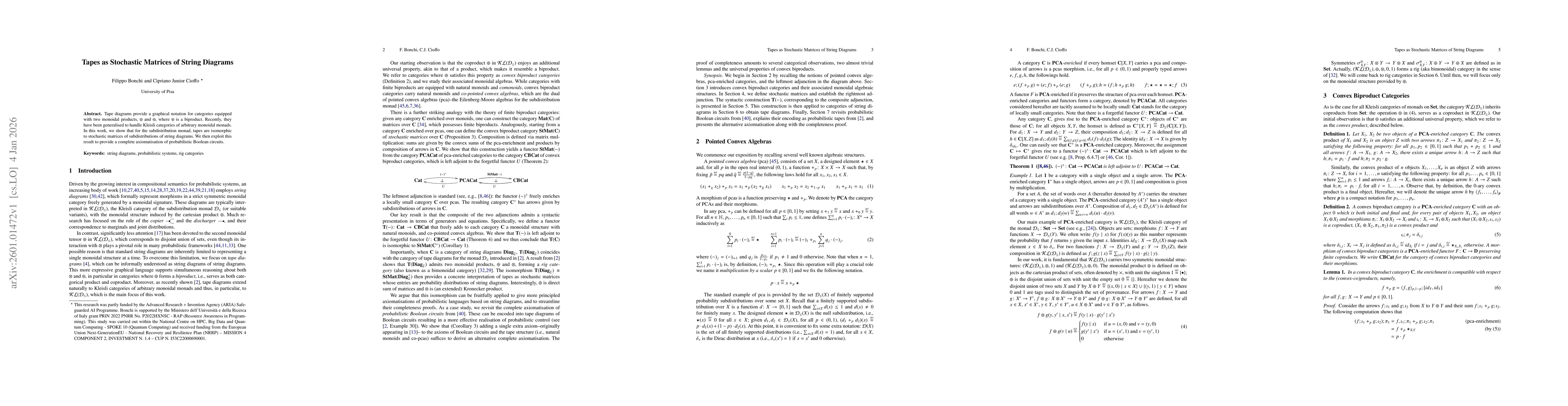 Thumbnail for Tapes as Stochastic Matrices of String Diagrams