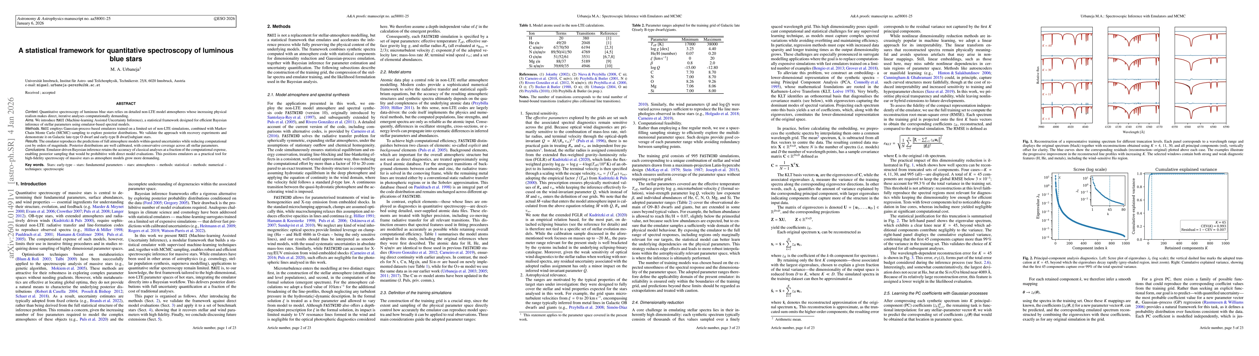 Thumbnail for A statistical framework for quantitative spectroscopy of luminous blue stars