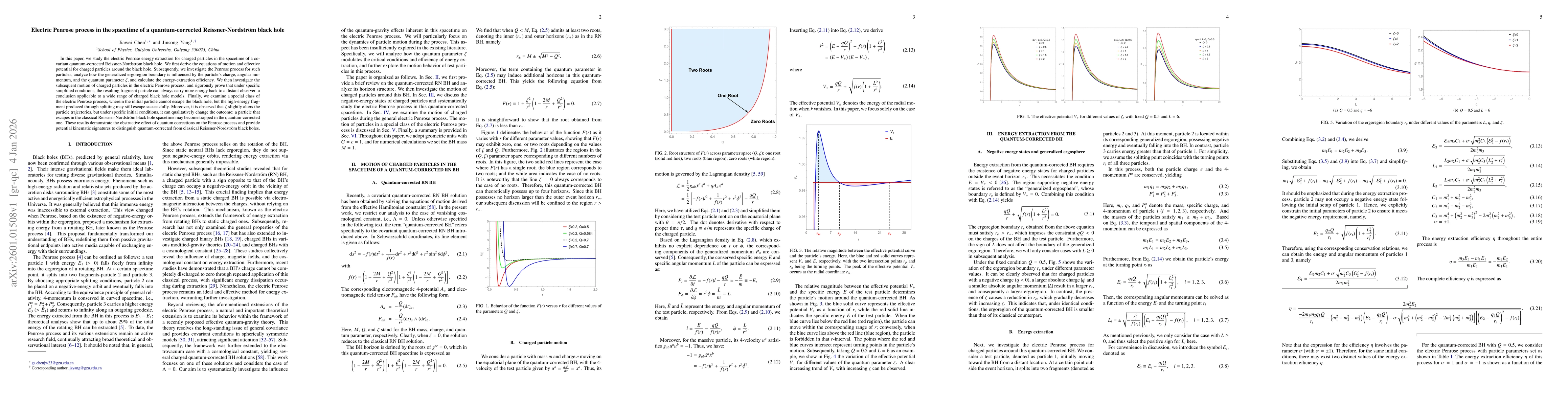 Thumbnail for Electric Penrose process in the spacetime of a quantum-corrected Reissner-Nordström black hole