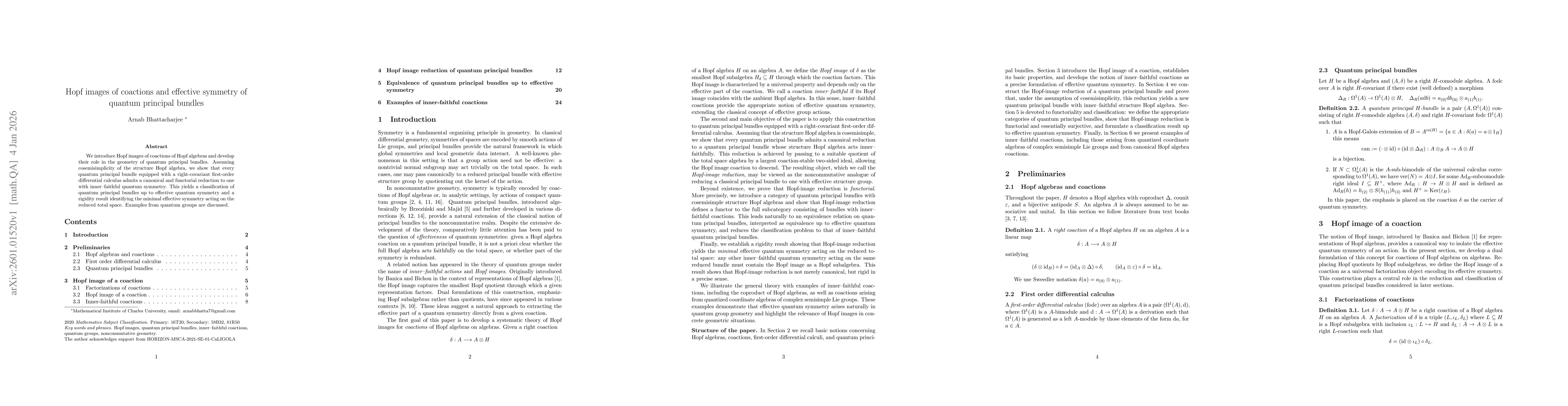 Thumbnail for Hopf images of coactions and effective symmetry of quantum principal bundles