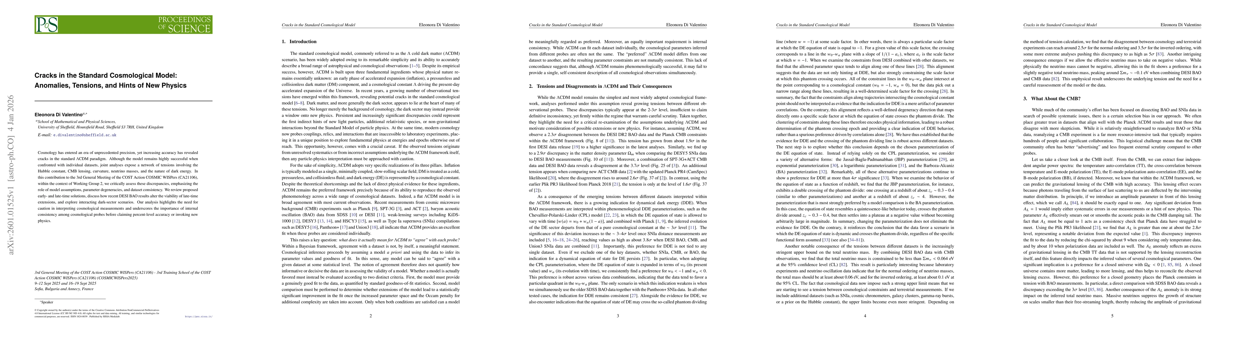 Thumbnail for Cracks in the Standard Cosmological Model: Anomalies, Tensions, and Hints of New Physics