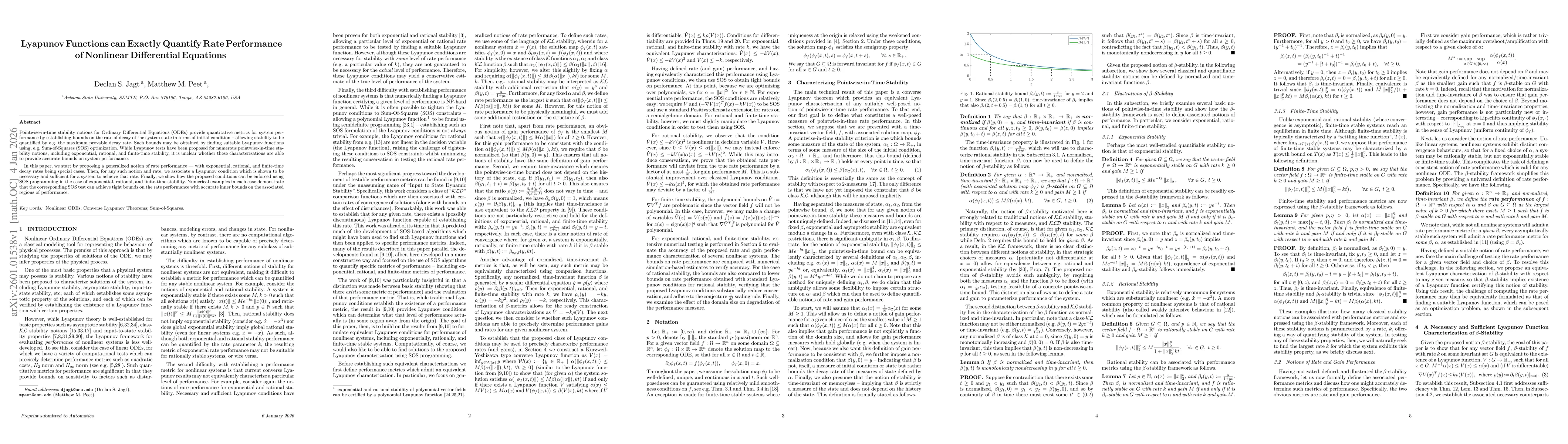 Thumbnail for Lyapunov Functions can Exactly Quantify Rate Performance of Nonlinear Differential Equations