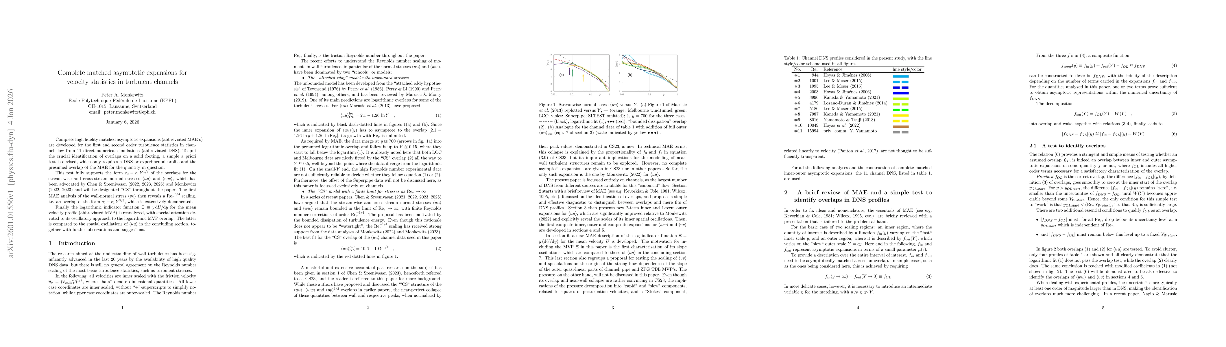 Thumbnail for Complete Matched Asymptotic Expansions for Velocity Statistics in Turbulent Channels