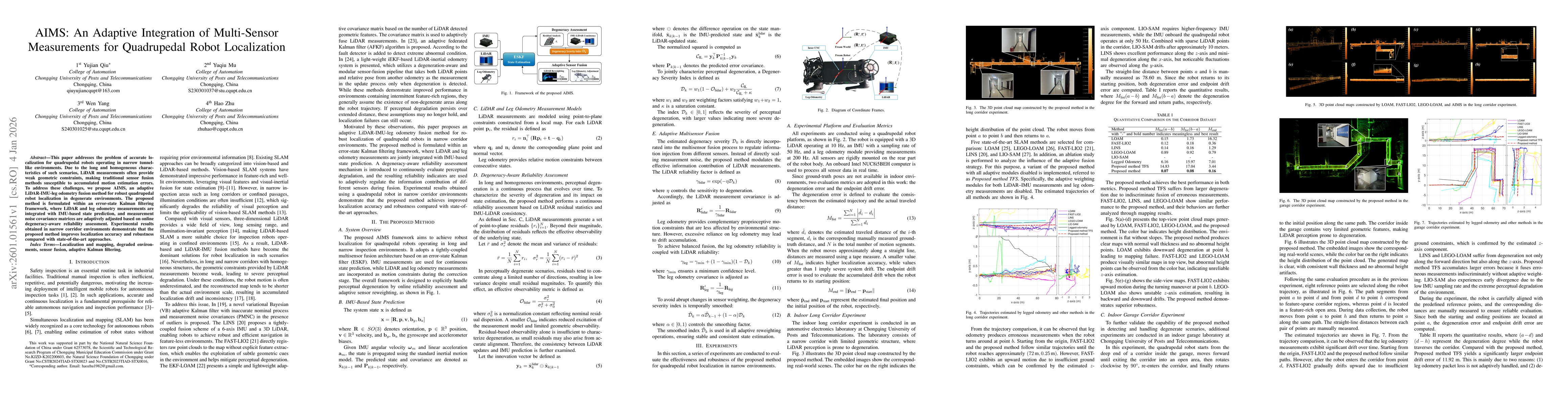 Thumbnail for AIMS: An Adaptive Integration of Multi-Sensor Measurements for Quadrupedal Robot Localization