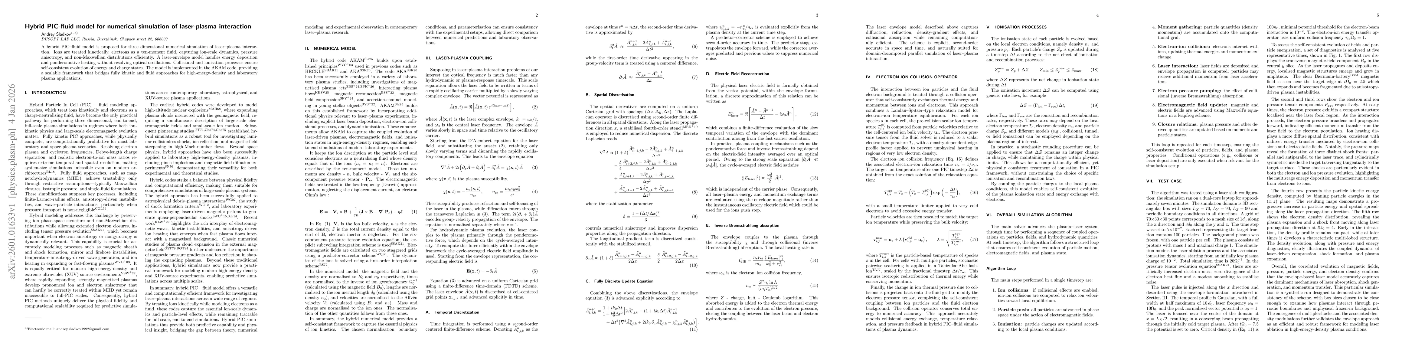 Thumbnail for Hybrid PIC-fluid model for numerical simulation of laser-plasma interaction