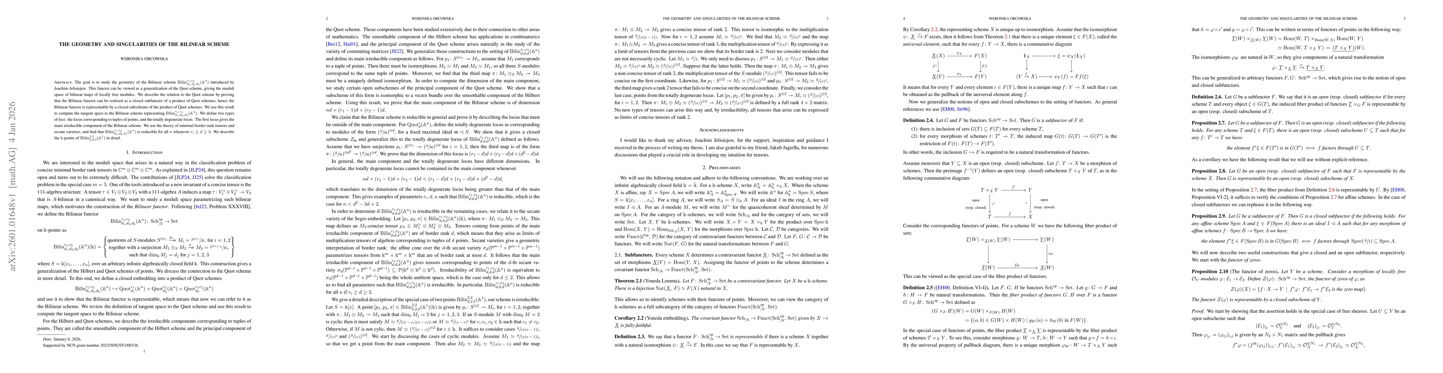 Thumbnail for The geometry and singularities of the Bilinear scheme